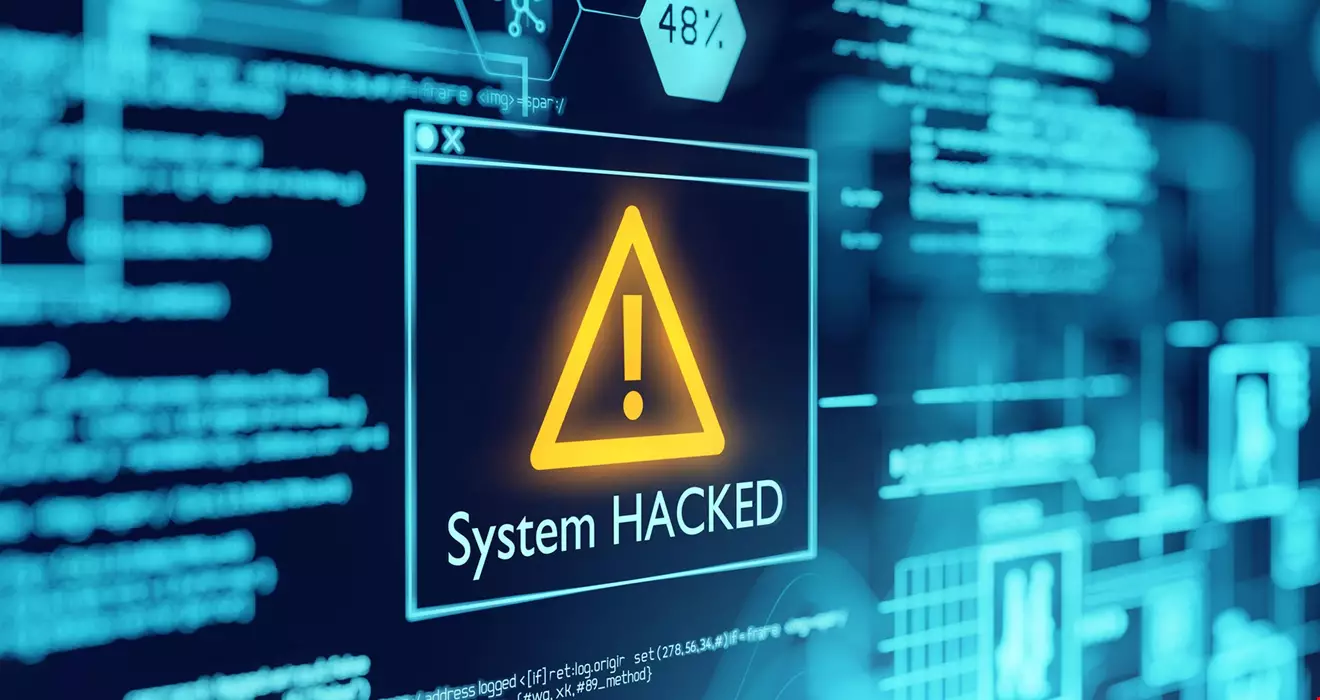 En datorskärm som meddelar att sidan blivit hackad Akavia Aspekt